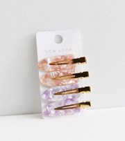 New Look 4 Pack Purple and Pink Resin Setting Clips